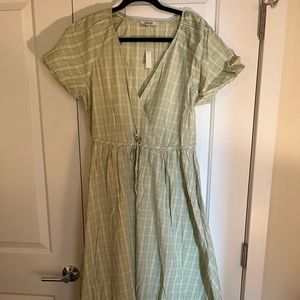 NWT Midi Madewell Tie-Waist Gingham Dress